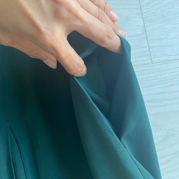 MM LaFleur Kelly Green Shift Midi Dress Size 8 Career Workwear Professional - Picture 9 of 9